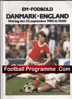 Denmark v England 1982 - Euro 84 - Kobenhavns Idraetspark - football programme