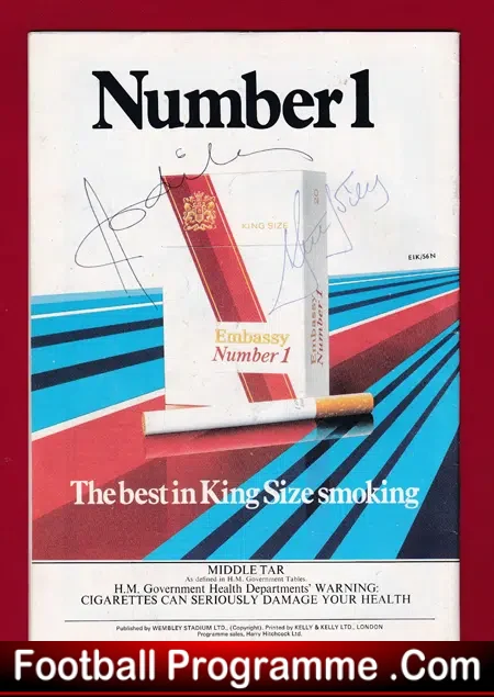 England v Bulgaria 1979 – Plus Ticket + Autographed Signed