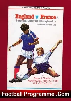 England v France 1988 – Under 21 Inc Paul Gascoigne