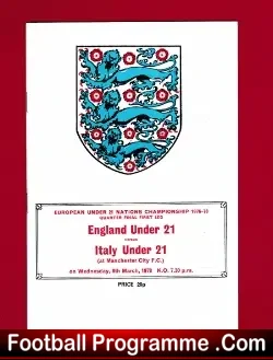 England v Italy 1978 – U21 International + Glen Hoddle