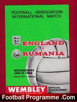 England v Romania 1969 - Romania - football programme