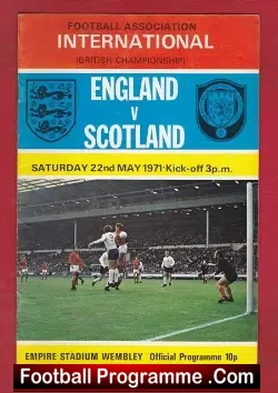 England v Scotland 1971 - Wembley London - football programme