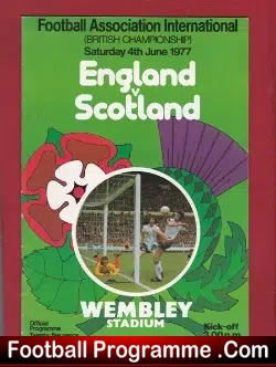 England v Scotland 1978 - football programme