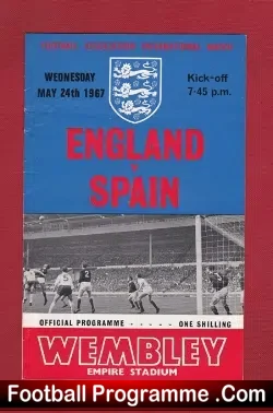 England v Spain 1967 - football programme