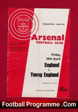 England v Young England 1965 – Youths Match at Arsenal
