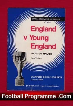 England v Young England 1966 - Youth Game at Chelsea - football programme