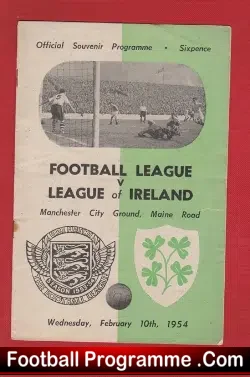 Football League v League Of Ireland 1954 – at Manchester City