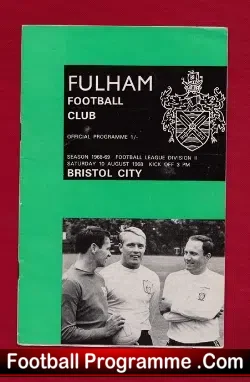 Fulham v Bristol City 1968 - Multi Autographed Signed - football programme