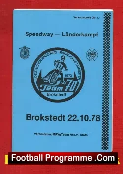 Germany Speedway Programme 1978 – Landerkampf