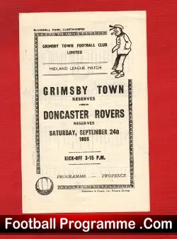Grimsby Town v Doncaster Rovers 1955 Multi Autographed - Signed - football programme