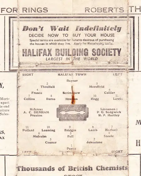 Halifax Town v Tranmere Rovers 1947