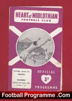 Heart Of Midlothian v Glasgow Rangers 1958 - Scotland - football programme