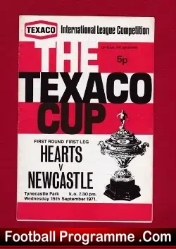 Heart Of Midlothian v Newcastle United 1971 – Texaco Cup