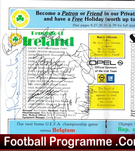 Ireland v Scotland 1986 – Multi Autographed Signed