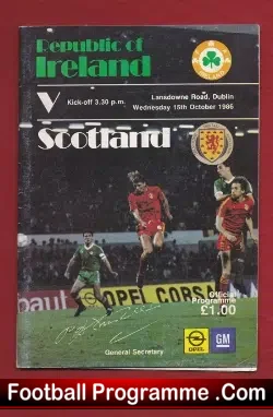 Ireland v Scotland 1986 – Multi Autographed Signed