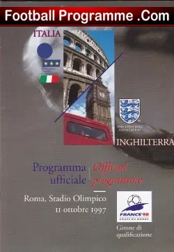 Italy v England 1997 – Rare Away Match Programme