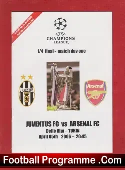 Juventus v Arsenal 2006 - football programme