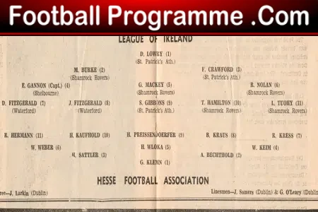League Of Ireland v Hesse Football Association 1956 – Germany