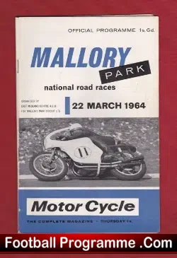 Mallory Park National Road Race Motorcycle Programme 1964 - speedway programme