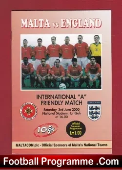 Malta v England 2000 – Friendly Match Ta’ Qali