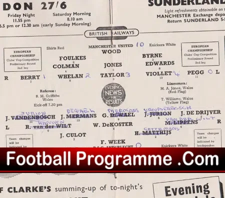 Manchester United v Anderlecht RSC 1956 – 1st European Match