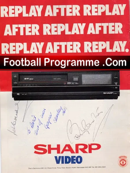 Manchester United v Liverpool 1985 – Multi Autographed + Bobby Charlton