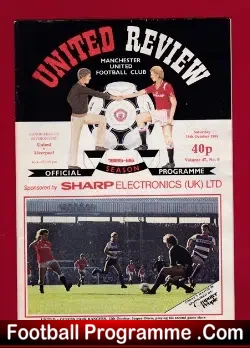 Manchester United v Liverpool 1985 - Multi Autographed + Bobby Charlton - football programme