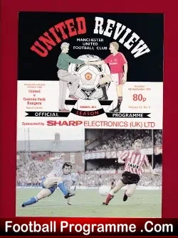 Manchester United v QPR 1990 - football programme