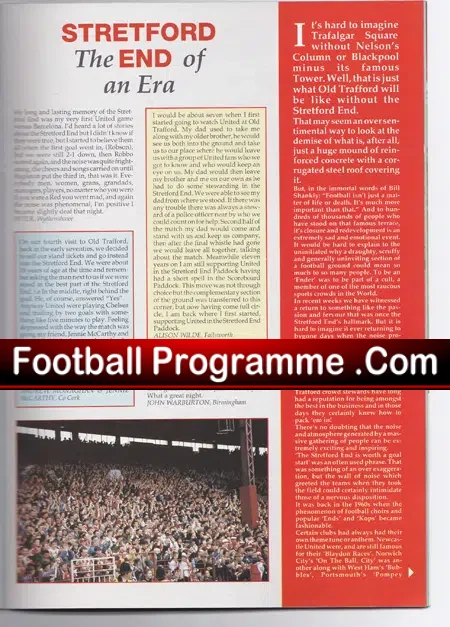 Manchester United v Tottenham 1992 = Last Stretford End