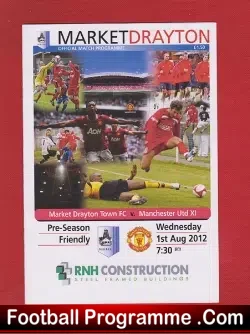 Market Drayton v Manchester United 2012 - football programme