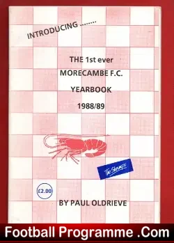 Morecambe Football Club 1st Yearbook – Issue 1 – 1988/89
