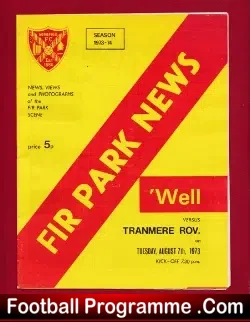 Motherwell v Tranmere Rovers 1973 – Fir Park