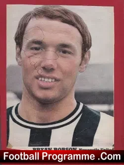Newcastle United Bryan Robson Autograph 1970s