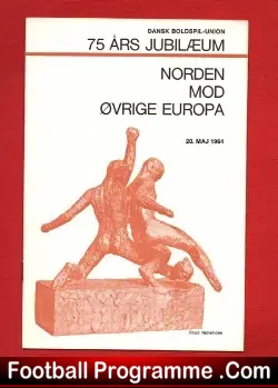 Norway v Europe 1964 + Bobby Charlton + Denis Law + Eusebio - football programme