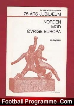 Norway v Europe 1964 + Denis Law + Bobby Charlton + Eusebio - football programme