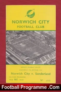 Norwich City v Sunderland 1956 – Opening Of Floodlights