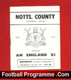 Notts County v England XI 1962 – Centenary Match