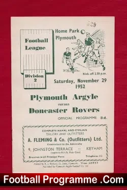 Plymouth Argyle v Doncaster Rovers 1952