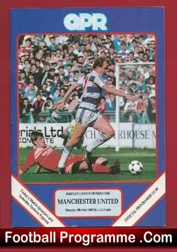 Queens Park Rangers v Manchester United 1989 - football programme
