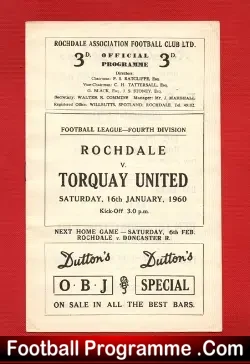 Rochdale v Torquay United 1960