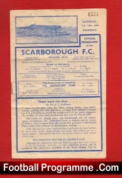 Scarborough v Billingham Synthonia 1949