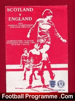 Scotland v England 1982 – U21 Under 21