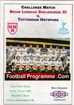 Shelbourne v Tottenham 1993 – Brian Lenihan Ireland