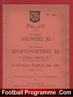 Showbiz XI v Sports Writers XI 1961 at Oldham Denis Law Referee