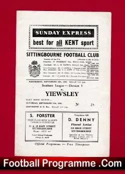 Sittingbourne v Yiewsley 1960