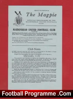 Slough Town v Windsor Eton 1965 - Semi Final at Maidenhead - football programme