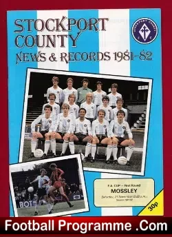 Stockport County v Mossley 1981 - FA Cup - football programme