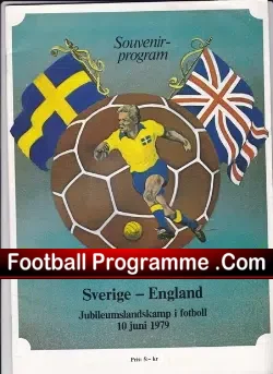 Sweden v England 1979 - International Friendly - football programme