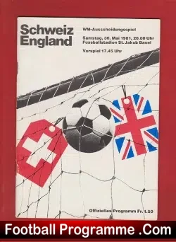 Switzerland v England 1981