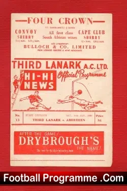 Third Lanark v Aberdeen 1963
